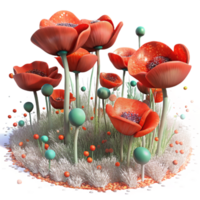 stunning artistic Field of Poppies Impressionist Painting Isolated exclusive png