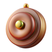 wonderful minimalist Victorian doorbell, brass button, professional png