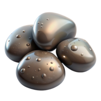 impressive contemporary A group of pebbles smoothed by water, wet and reflective, studio lighting, minimalist style detailed png