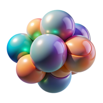 vibrante contemporáneo un dinámica composición de superposición, transparente esferas, con gradientes de color, en un minimalista, geométrico estilo alto calidad png