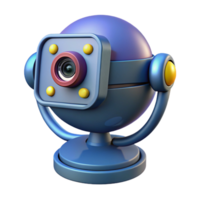 impressive abstract Futuristic security camera with facial recognition software high quality png
