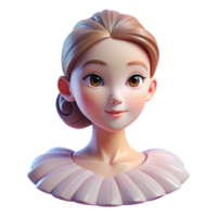 elegant modern Portrait of a graceful ballerina with delicate features and flowing tulle, lit by a soft spotlight, in an Impressionistic style high resolution png