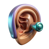 serene vintage Cybernetic ear with enhanced hearing capabilities 4K png