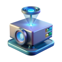 serene artistic Hologram projector displaying a 3D image detailed png