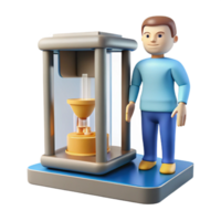 magnificent artistic A 3D printer constructing a miniature human figure, layer by layer, time-lapse effect high resolution png
