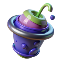 stunning creative Alien beverage container with swirling liquid genuine png