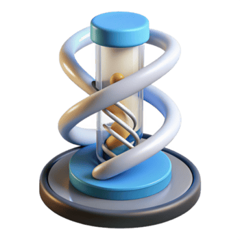 dramatic abstract Advanced DNA sequencer with rotating helix display authentic png
