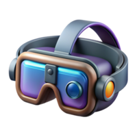 serene abstract Cyberpunk goggles with augmented reality display premium png