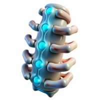 extraordinary abstract Cybernetic spine implant, glowing nodes, intricate wiring high resolution png