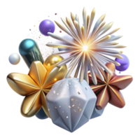 serene creative Fireworks Burst Sparkling Isolated for New Year Design premium png