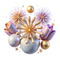 impressive rustic Fireworks Burst Sparkling Isolated for New Year Design original png