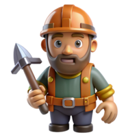 impressive abstract A dwarf miner, holding a pickaxe high quality png