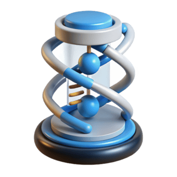 magnificent abstract Advanced DNA sequencer with rotating helix display detailed png
