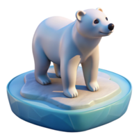 wonderful abstract A lone polar bear standing on an ice floe, illuminated by the soft light of the Arctic sun, in a stark, photorealistic style genuine png