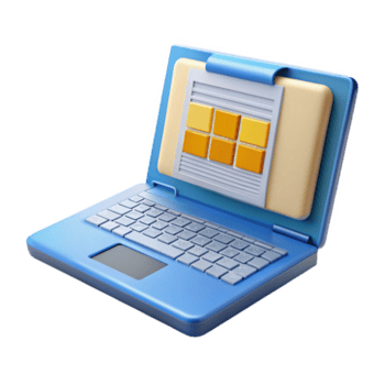 extraordinary artistic Laptop computer with open screen showing spreadsheet software authentic png