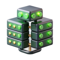 magnificent rustic A network of interconnected servers, blinking green lights, data center style professional png
