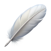 dramatic classic A single, white feather, light and fluffy detailed png