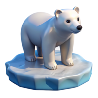 dramatic rustic A lone polar bear standing on an ice floe, illuminated by the soft light of the Arctic sun, in a stark, photorealistic style authentic png