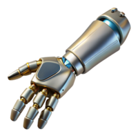 stunning traditional Cybernetic arm prosthetic, realistic skin, metallic joints authentic png