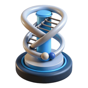beautiful creative Advanced DNA sequencer with rotating helix display high resolution png