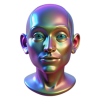 beautiful abstract A holographic projection of a human face, morphing and changing expressions, illuminated by a dynamic, multicolored light, in a digital art style 4K png