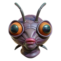 impressive rustic Alien insect head with multifaceted eyes authentic png