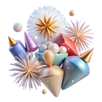 beautiful abstract Fireworks Transparent Background Isolated Firework professional png
