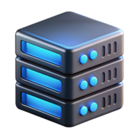 serene minimalist A single, powerful server rack, humming with energy and glowing with blue indicator lights, in a dark, industrial style exclusive png