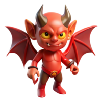 wonderful classic A mischievous imp with fiery red skin and bat-like wings, dimly lit, gothic style 4K png