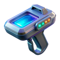 wonderful modern Futuristic scanning device, handheld, holographic display high quality png