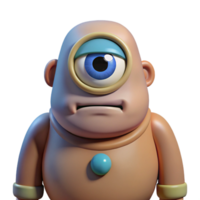 serene minimalist Cyclops, giant with single eye, scowling, 4K png
