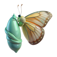 stunning classic A butterfly emerging from its chrysalis, delicate wings unfolding, soft diffused light, macro photography genuine png