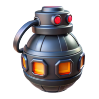stunning abstract Futuristic grenade, digital display, warning lights high resolution png