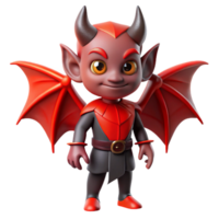 serene abstract A mischievous imp with fiery red skin and bat-like wings, dimly lit, gothic style high resolution png
