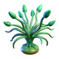 vibrant classic Alien plant with pulsating veins authentic png
