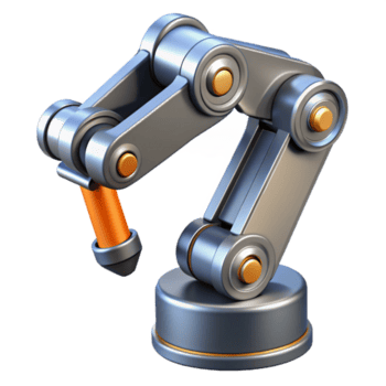 extraordinário minimalista avançado robótico braço, articulado articulações, metálico terminar detalhado png