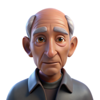 serene creative Close-up portrait of an elderly man with deep wrinkles and a thoughtful expression, illuminated by a single, overhead spotlight, hyperrealistic style authentic png