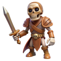 extraordinary creative A skeleton warrior, holding a rusty sword original png