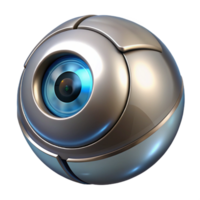 serene vintage A close-up of a robotic eye, metallic silver lighting, hyperrealistic style 4K png
