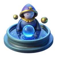 stunning abstract A wise oracle reading the future in a pool of water reflecting the night sky, in a mysterious, esoteric style authentic png