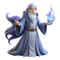 extraordinary modern A powerful wizard with a long white beard and flowing robes, casting a spell of swirling arcane energy, illuminated by magical light. High fantasy, detailed illustration original png