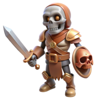 magnificent classic A skeleton warrior, holding a rusty sword high resolution png