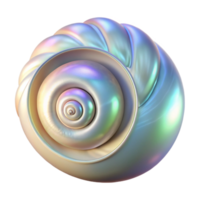 serene abstract A spiral seashell, pearly white with subtle iridescent hues, lit by a single beam of underwater light, ethereal style exclusive png