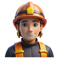 beautiful modern Portrait of a courageous firefighter with a helmet and a determined gaze, illuminated by the flickering flames of a fire, in a heroic, dramatic style high resolution png