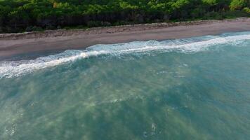Ocean Waves Crash On The Coast Of Sicily Island In Summer Aerial video