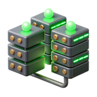 magnificent contemporary A network of interconnected servers, blinking green lights, data center style authentic png
