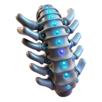 beautiful classic Cybernetic spine implant, glowing nodes, intricate wiring high resolution png