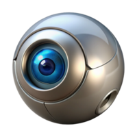 impressive modern A close-up of a robotic eye, metallic silver lighting, hyperrealistic style high resolution png