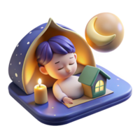 wonderful rustic A protective household spirit, radiating a warm glow, floating above a sleeping child, lit by soft moonlight, in a children's book illustration style original png