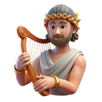 elegant minimalist Apollo, God of Music and Poetry, playing a lyre professional png